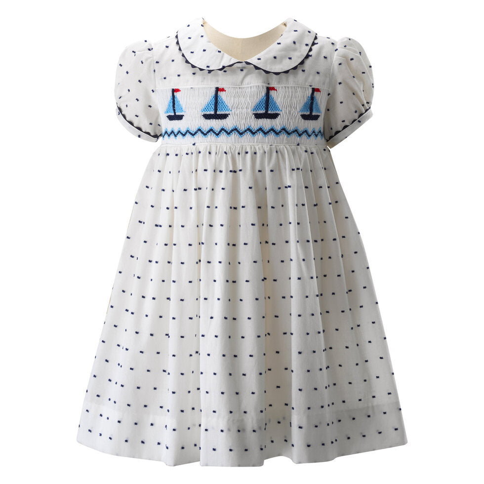 RACHEL RILEY~ Sailboat smocked dress