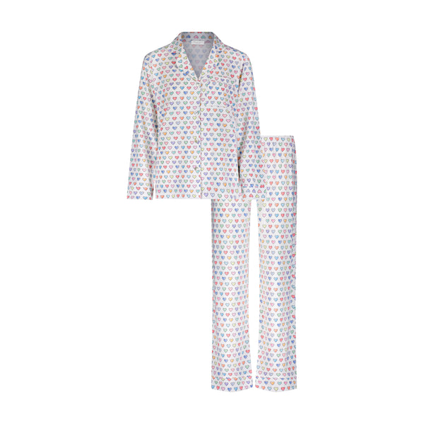 Polkadot CHARLEY Pajama Set - Rainbow Hearts Print
