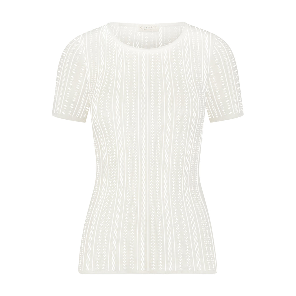 Polkadot JULIA TEE - Ivory Windsor Pointelle