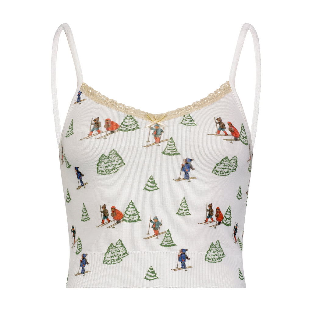 Polkadot LIZ CROP CAMI - Vintage Ski Print
