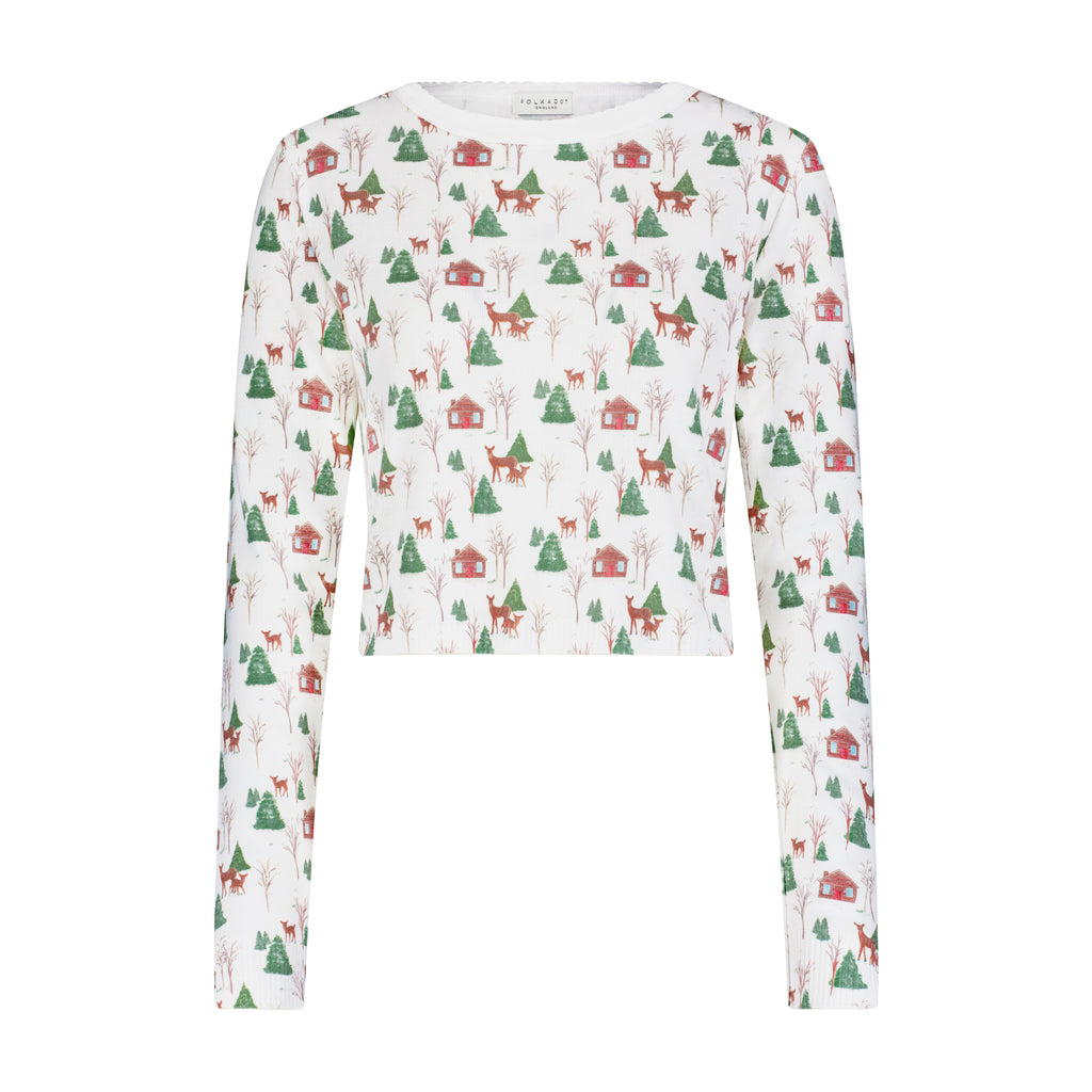 Polkadot NELL CROP SLOUCHY - Rustic Deer Print
