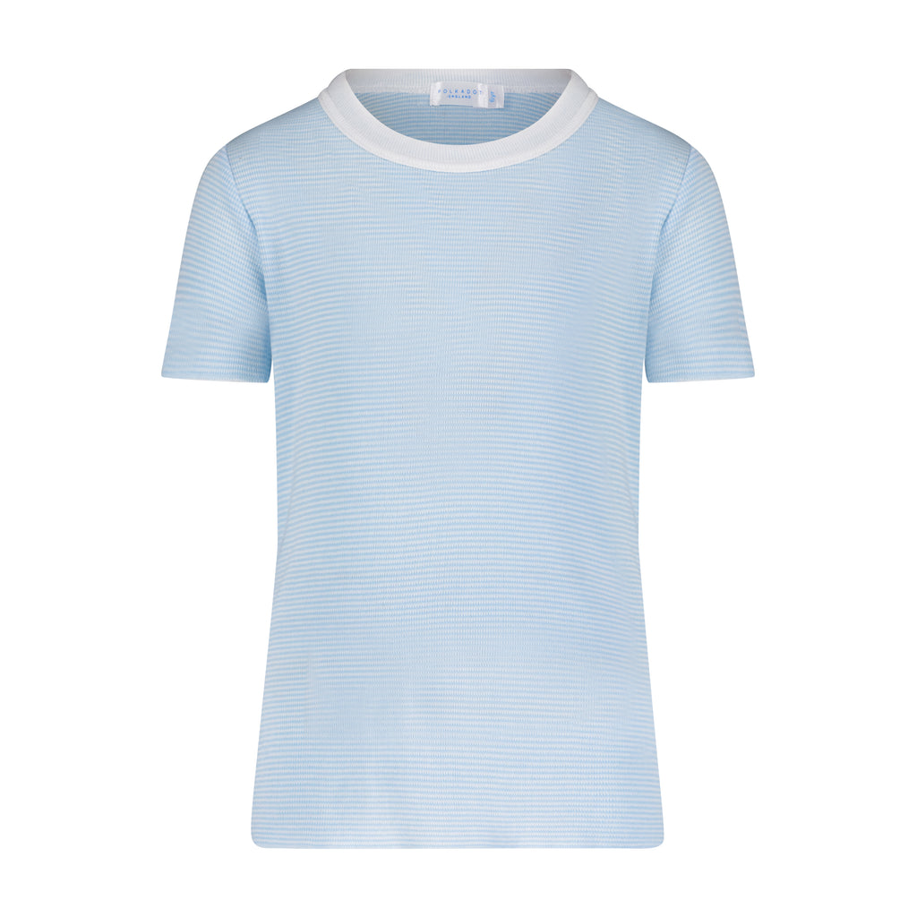 Polkadot BOYS & BABY CREW Short Sleeve - Blue Hampton Stripe