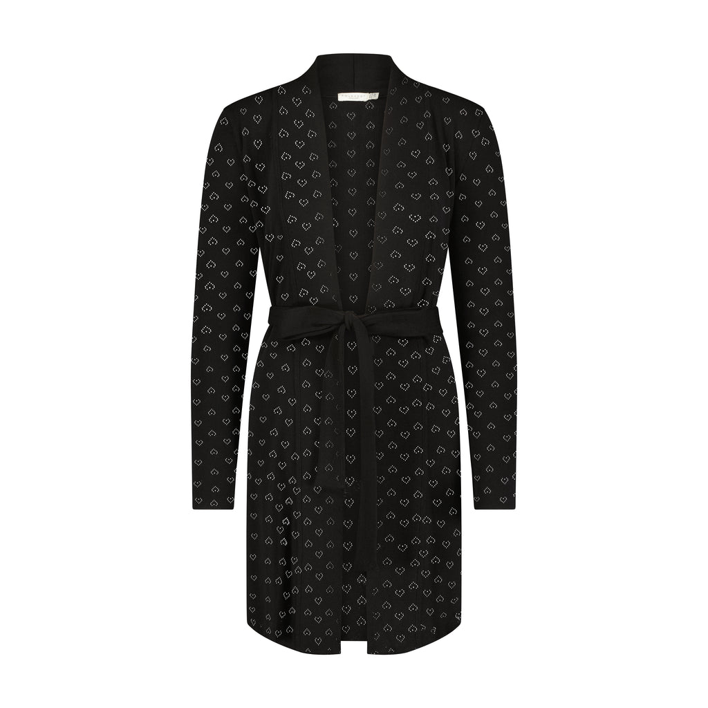 Polkadot Cardigan ROBE - Black Hearts Pointelle