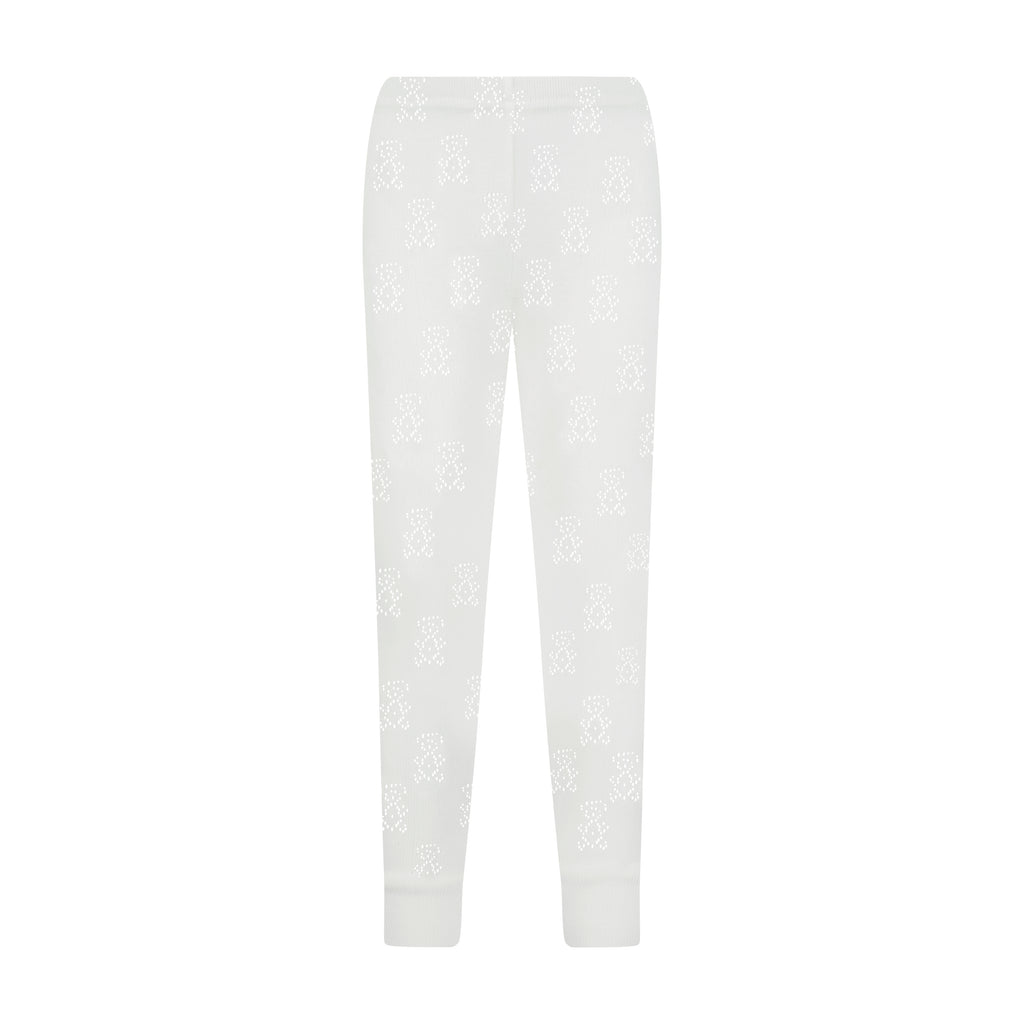 Polkadot BABY BOY PANT -Pearl White Teddybear Pointelle