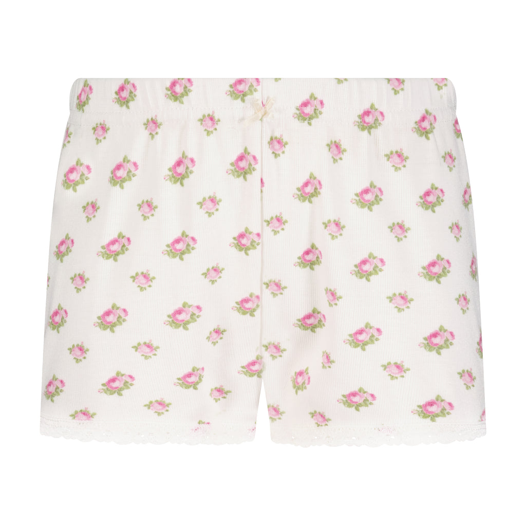 Polkadot GIRLS SHORT - Cream Vintage Ditsy Rose