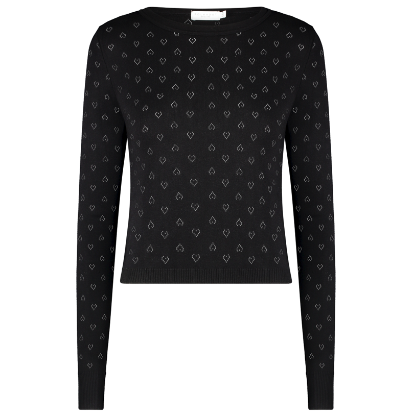 Polkadot PARKER CROP SLOUCHY - Black Hearts Pointelle