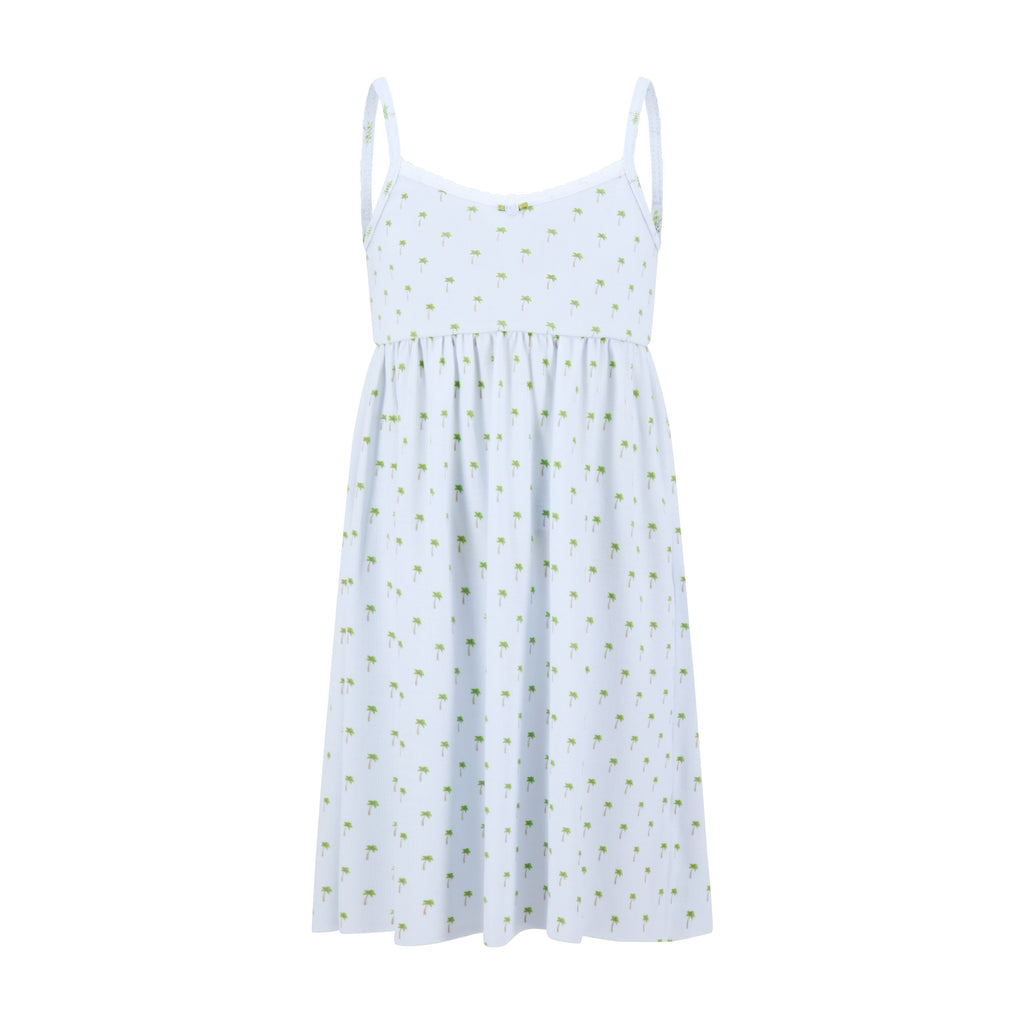 Polkadot GIRLS BABYDOLL GOWN - Palm Sky Print