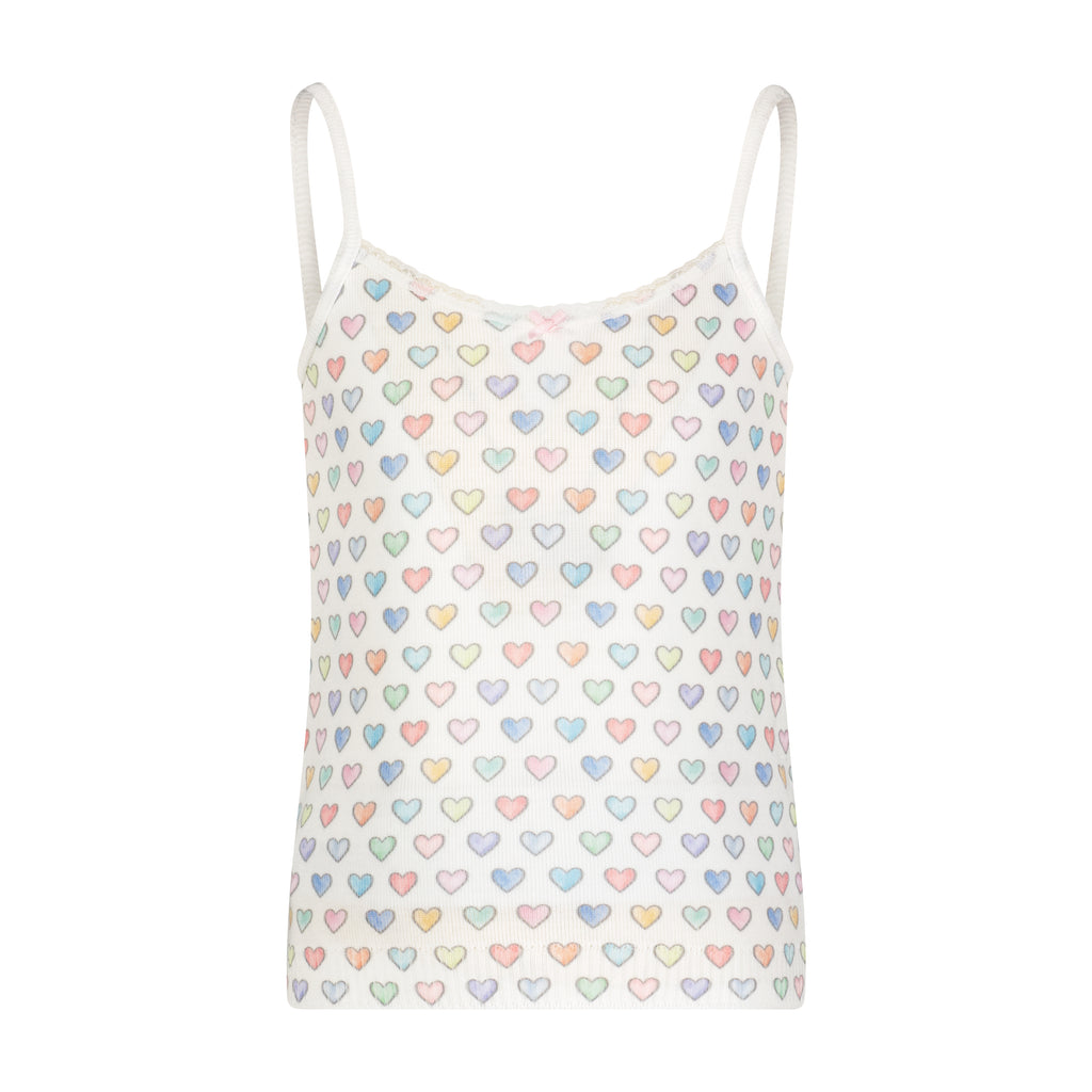 Polkadot GIRLS CAMI - Rainbow Hearts Print