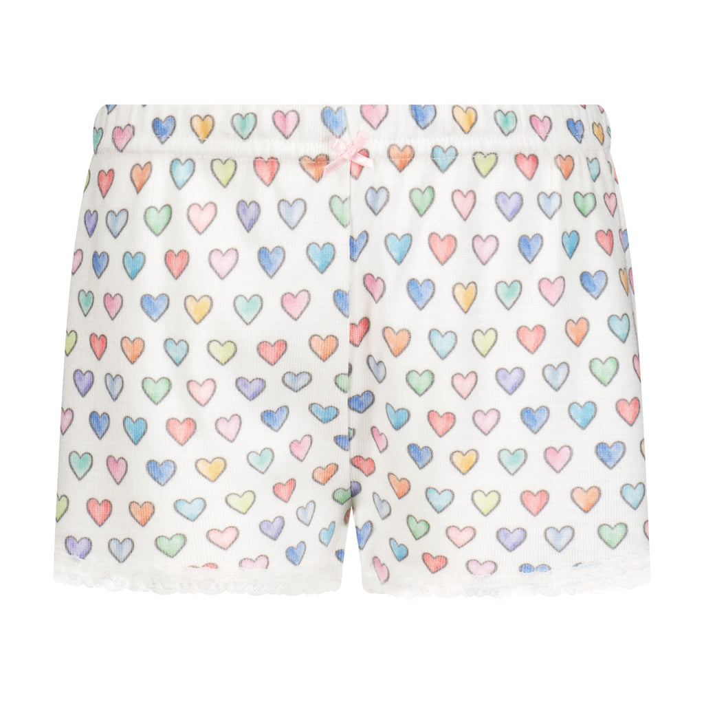 Polkadot GIRLS SHORT - Rainbow Hearts Print