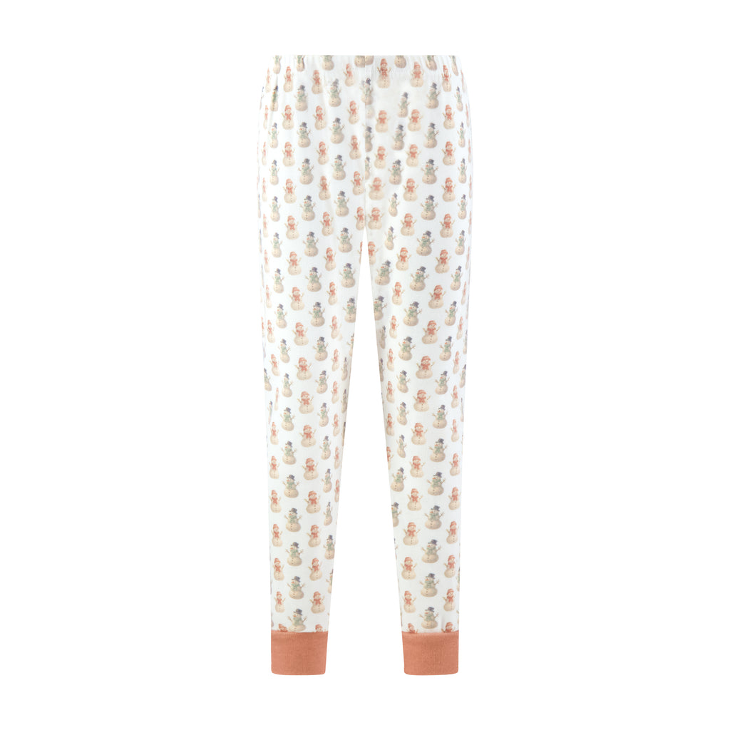 Polkadot GIRLS & BABY SET Crew LS & Jogger - Vintage Snowman