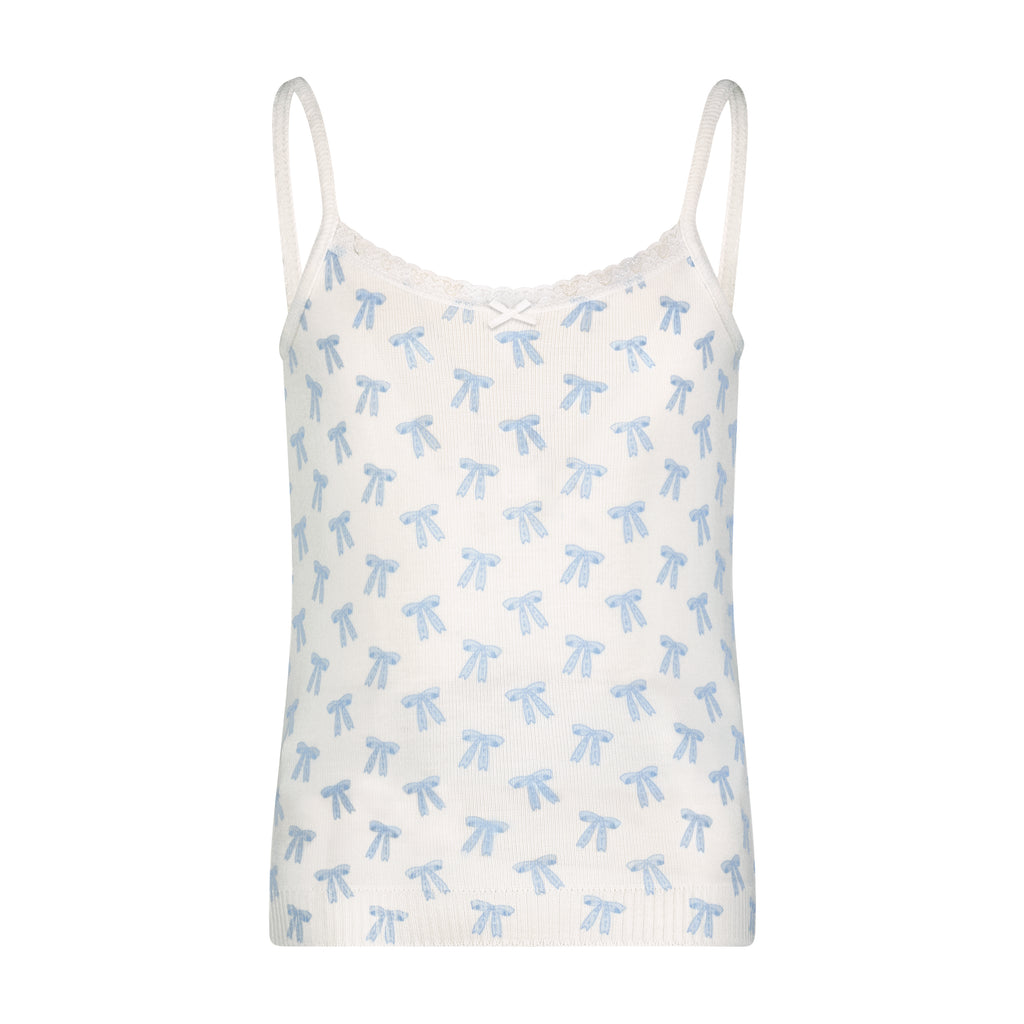 Polkadot GIRLS CAMI - Blue Forever Love Bow Print