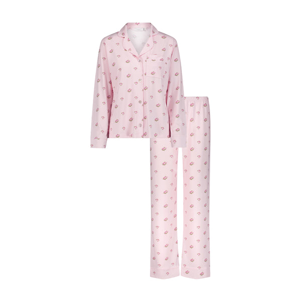 Polkadot CHARLEY Pajama Set - Pink Vintage Rose Print