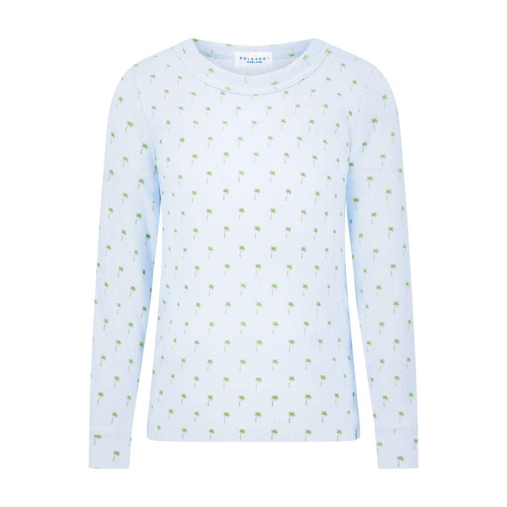 Polkadot BOYS & BABY CREW Long Sleeve - Palm Sky Print