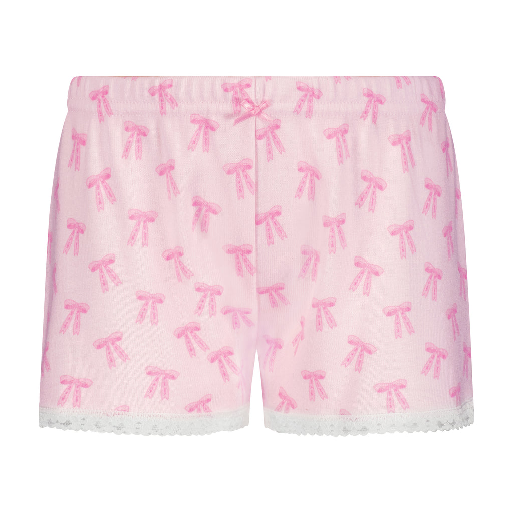 Polkadot GIRLS SHORT - Pink Forever Love Bow Print