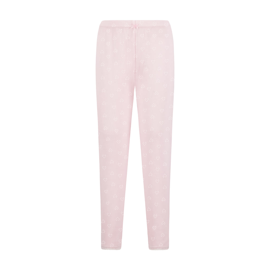 Polkadot GIRLS & BABY PANT - Shell Pink Hearts Pointelle