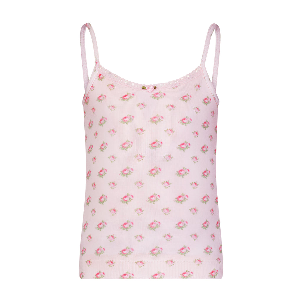 Polkadot GIRLS CAMI - Pink Vintage Ditsy Rose Print