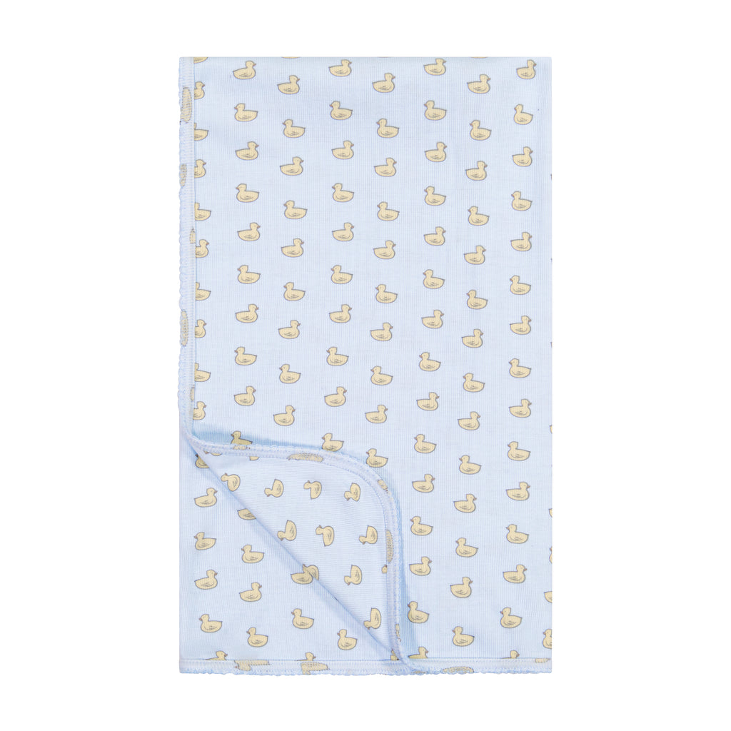 Polkadot BOYS BABY BLANKET - Boy Duckie Print