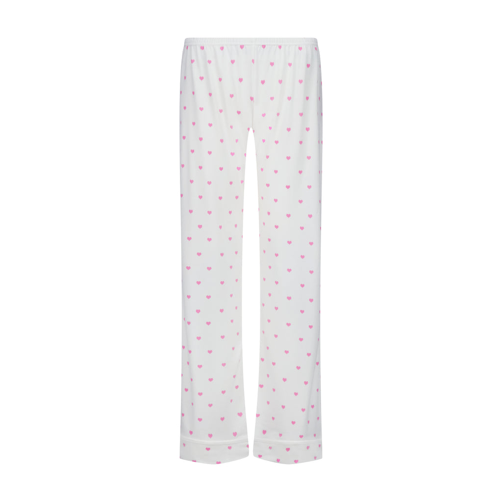 Polkadot CHARLEY Pajama Set - Pink Hearts Print -Longer Top