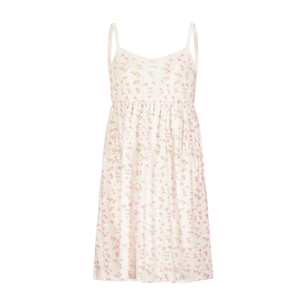 Polkadot GIRLS BABYDOLL GOWN - Pink Garden Pointelle