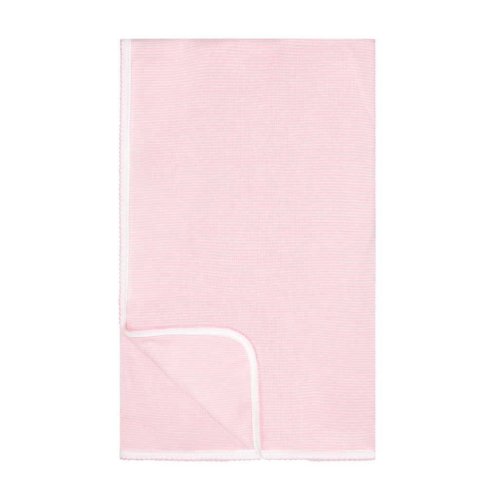 Polkadot GIRLS BABY BLANKET - Pink Hampton Stripe
