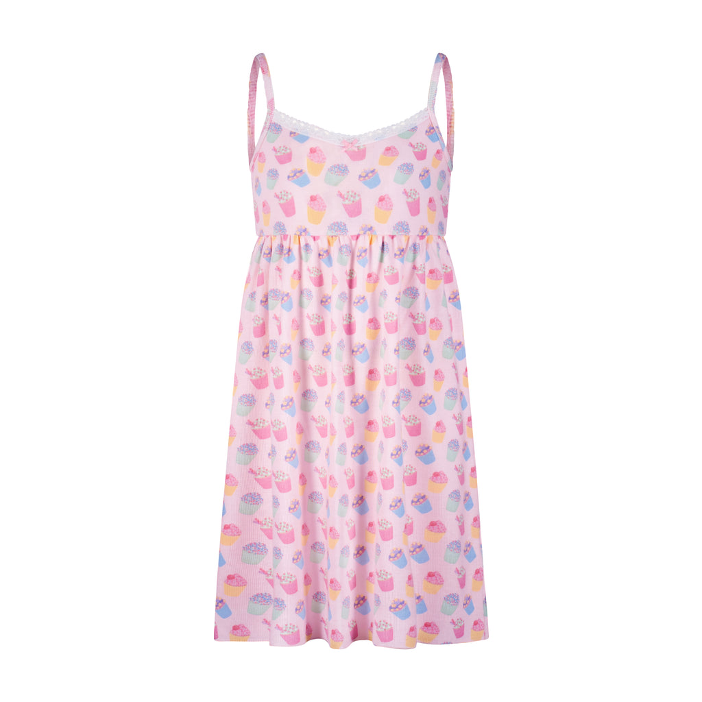 Polkadot GIRLS BABYDOLL GOWN - Cupcake Print