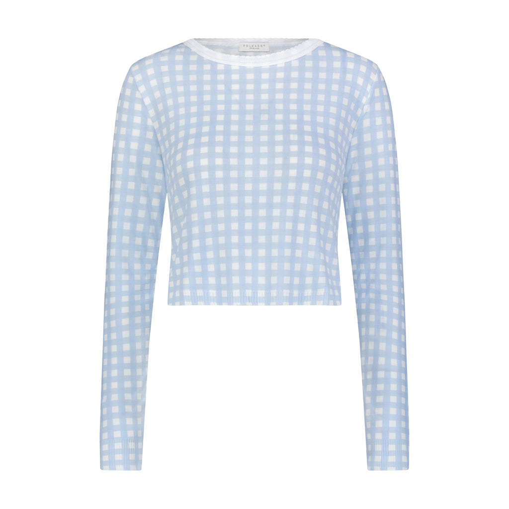 Polkadot NELL CROP SLOUCHY - Blue Gingham Print