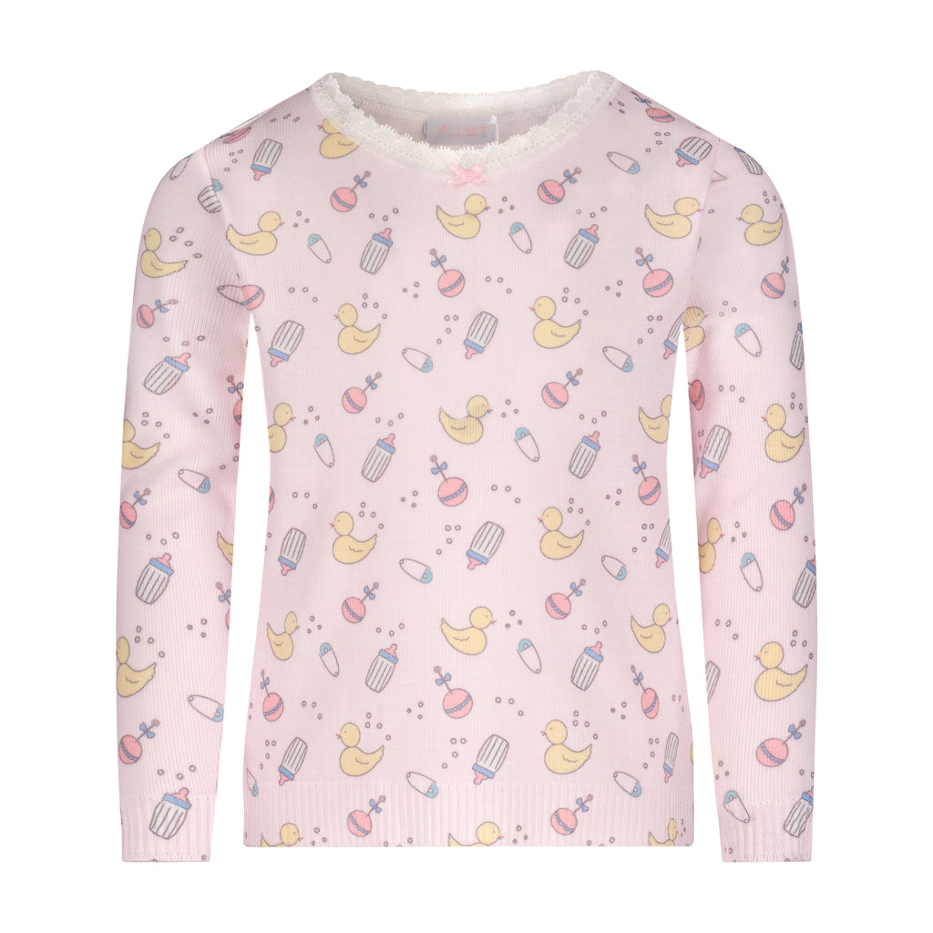 Polkadot BABY GIRL CREW Long Sleeve - Baby Bubble Print