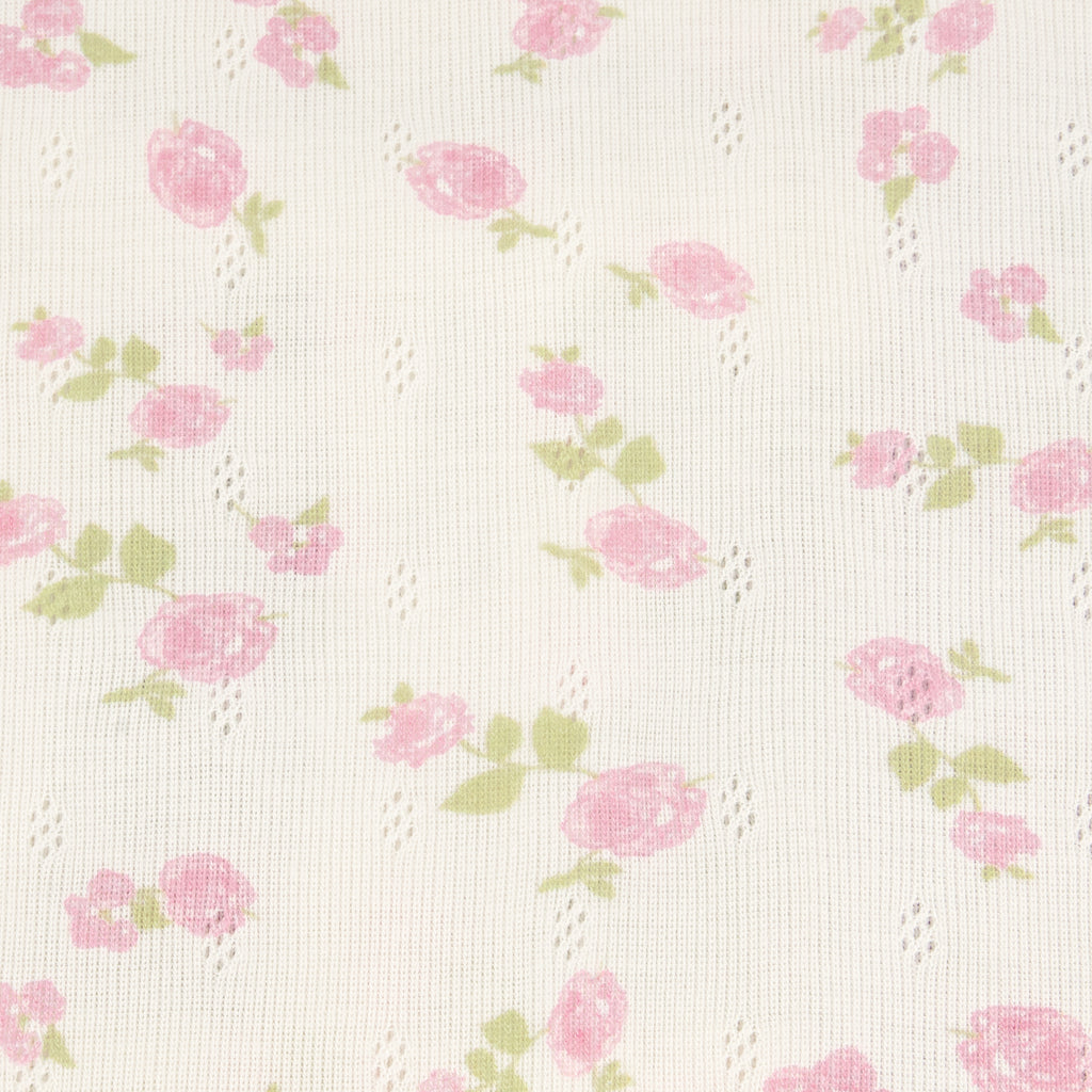 Polkadot GIRLS BABY BLANKET - Pink Garden Pointelle
