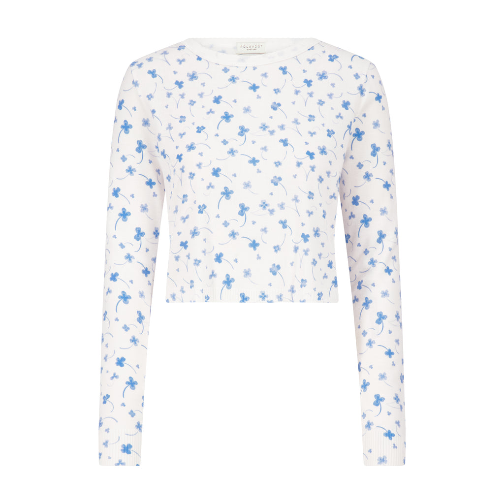 Polkadot NELL CROP SLOUCHY - Blue Clover Print