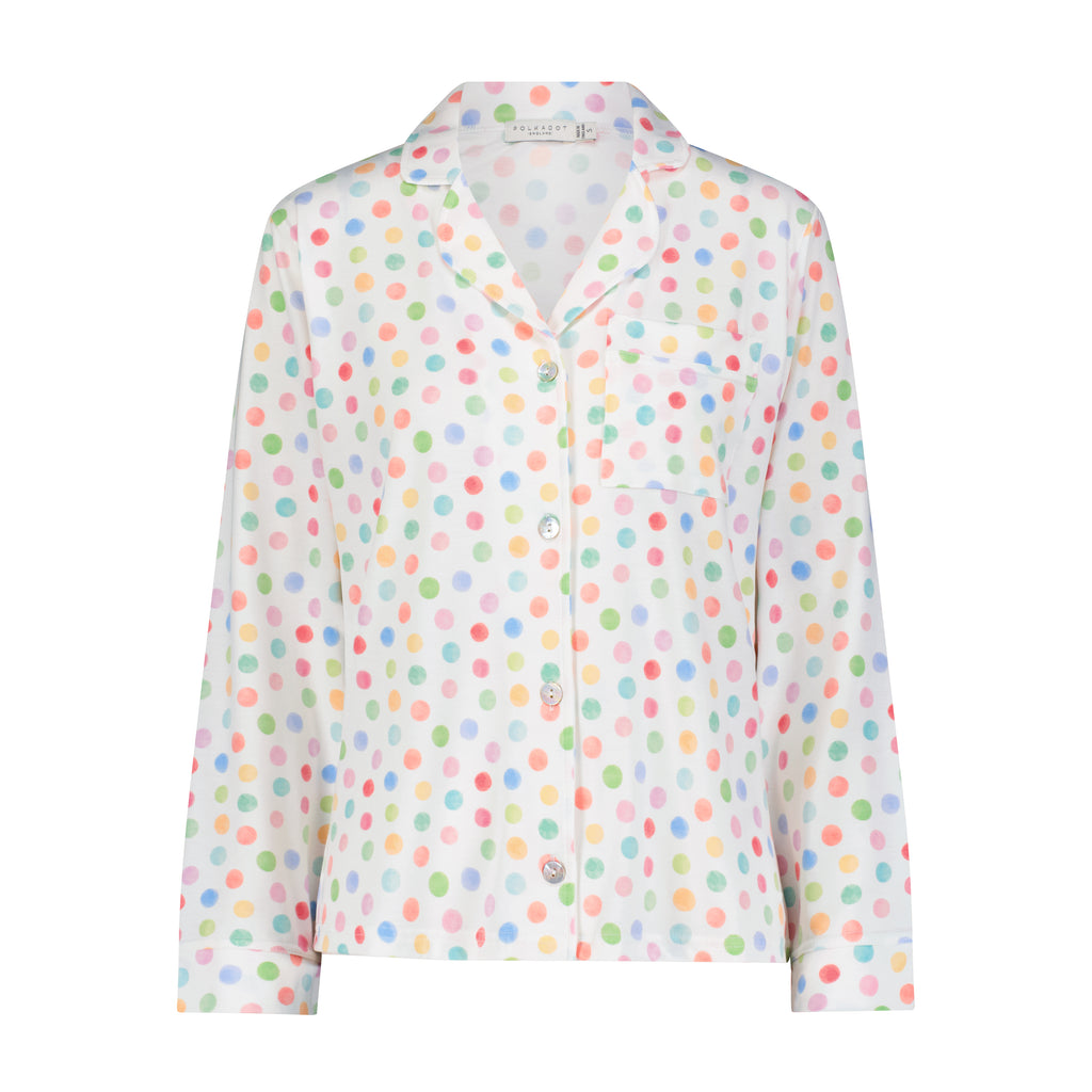 Polkadot CHARLEY Pajama Set in Dot Watercolor Print