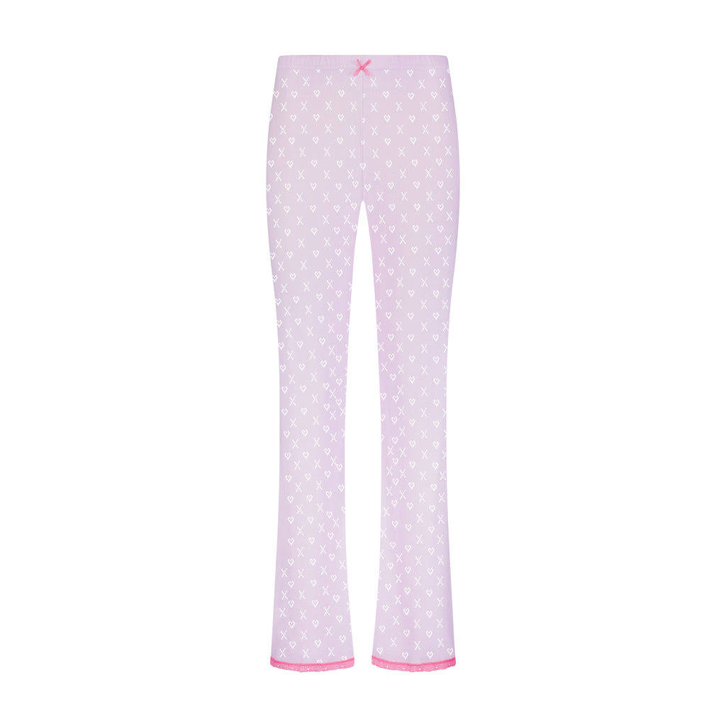 Polkadot LONG PANT - Lilac Hearts-X Pointelle -Restocked