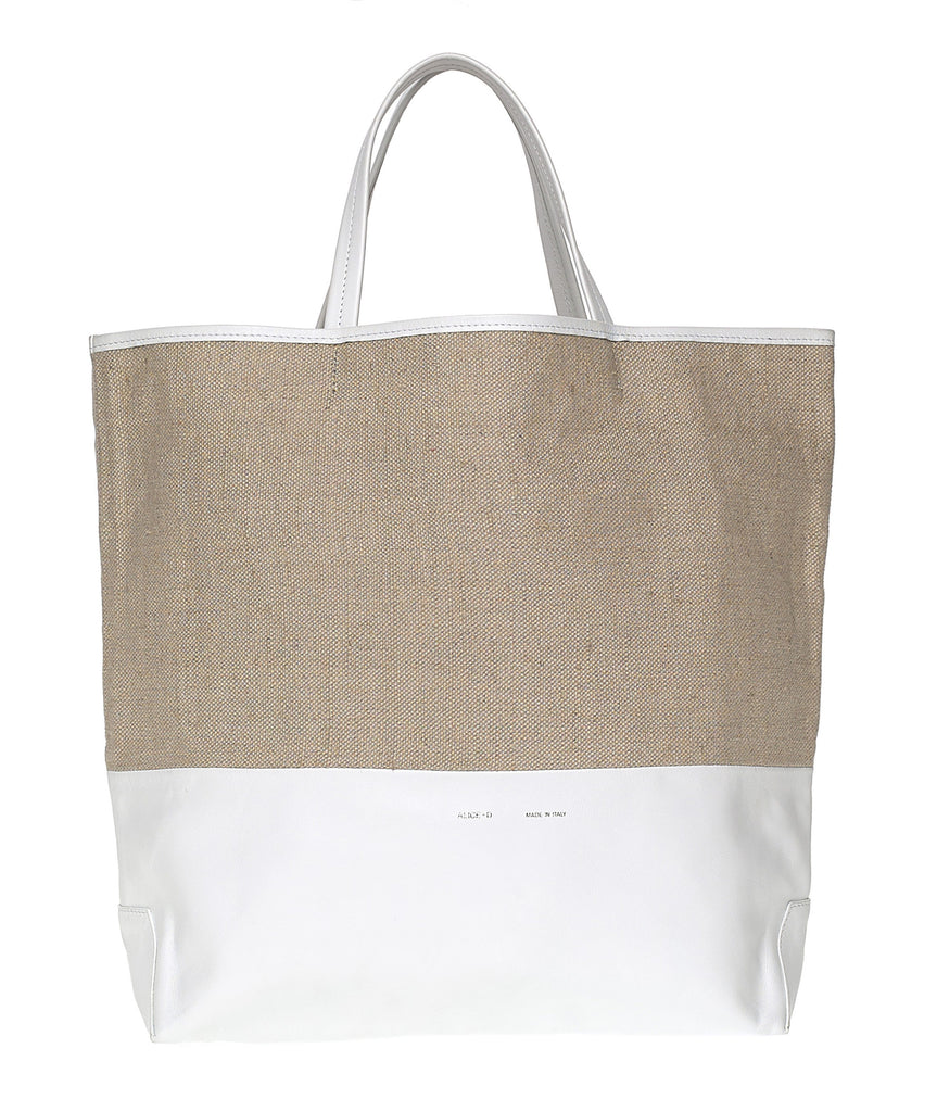 Alice D ~ Large Canvas/Leather Tote