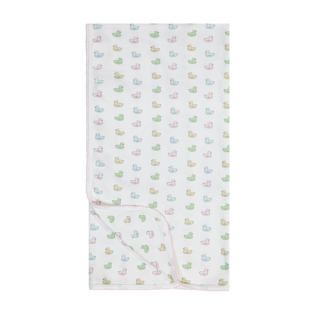 Polkadot GIRLS BABY BLANKET - Girls Duckie Print