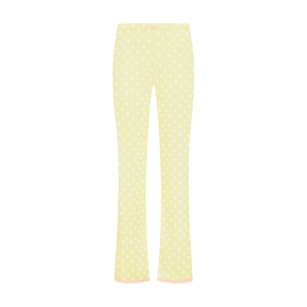 Polkadot LONG PANT Hi Rise Lemon Yellow Vintage Hearts