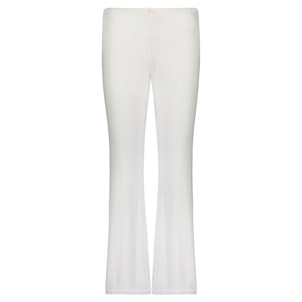 Polkadot LONG PANT - Pearl White Hearts Pointelle