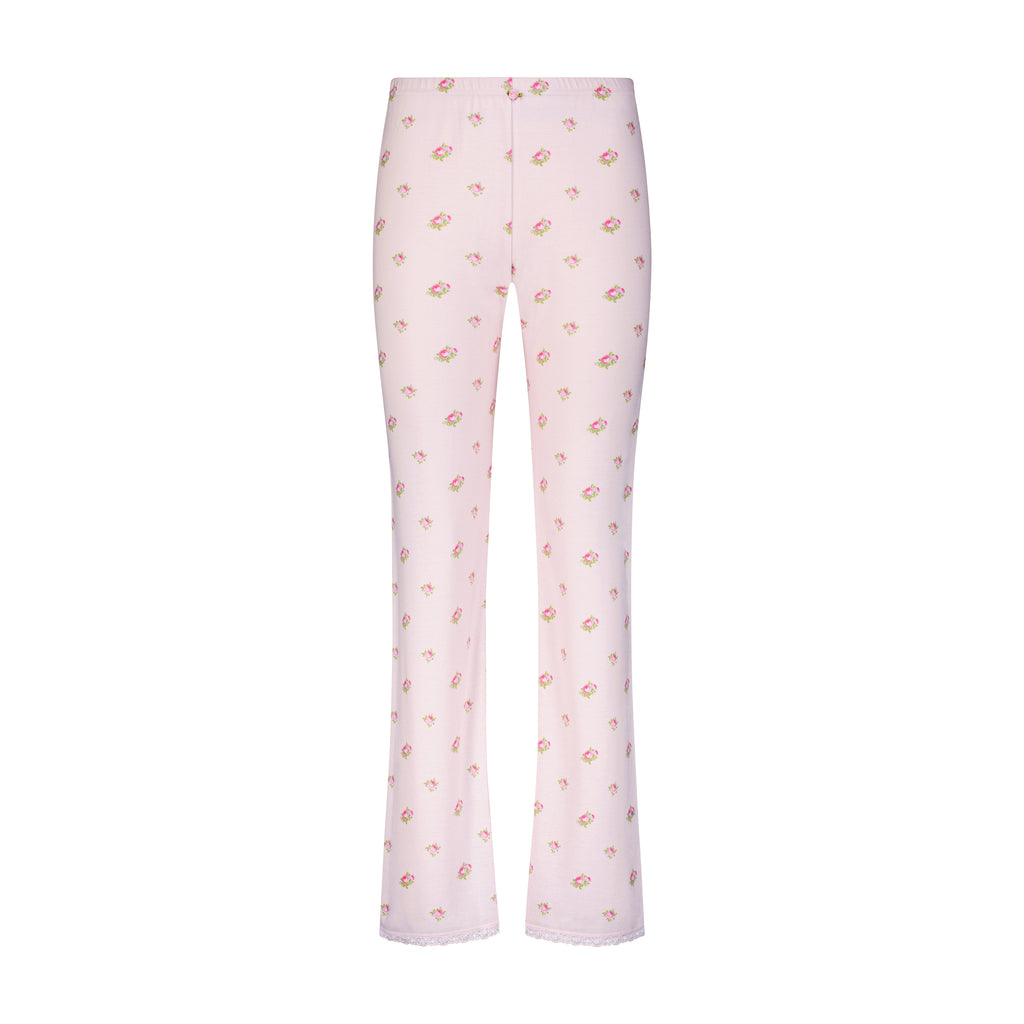 Polkadot CROP PANT - Pink Vintage Rose Print
