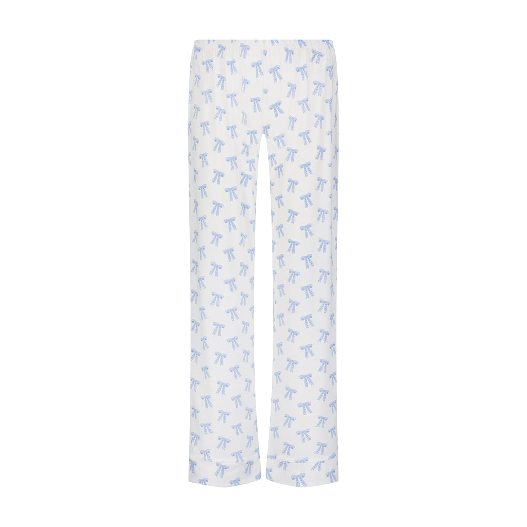 Polkadot CHARLEY Pajama Set - Blue Forever Love Bow Print