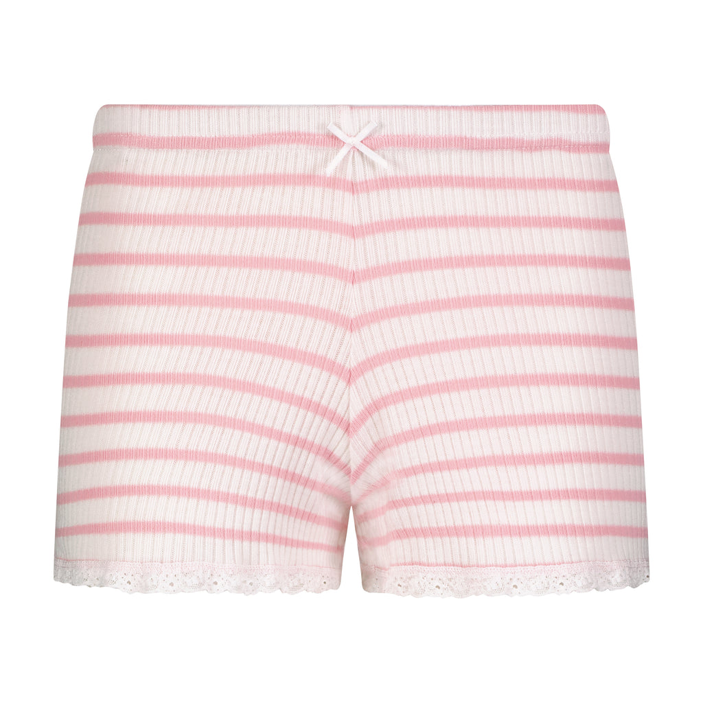 Polkadot SHORT Mid Rise - Pink Wide Harbor Rib Stripe -Restocked