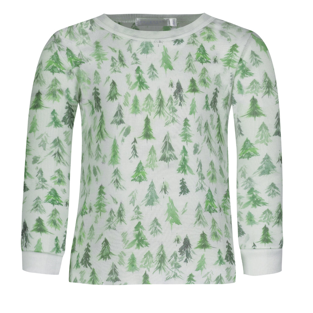 Polkadot BOYS & BABY SET Crew LS & Pant - Fir Tree Print
