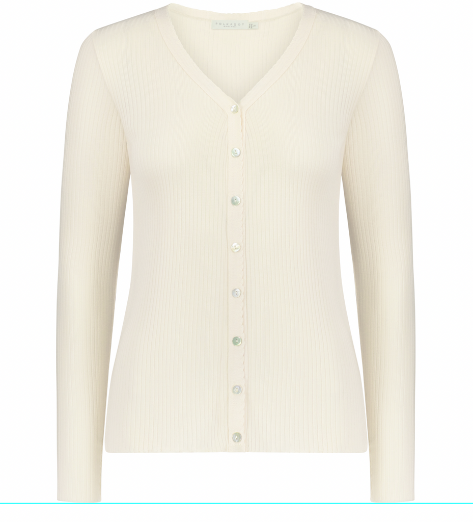 Polkadot JANE SLOUCHY RIB PJ SET - LEMON