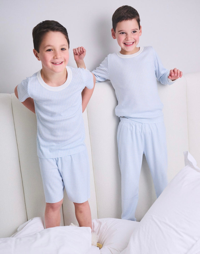 Polkadot BOYS LONG SHORT Blue Gingham Print