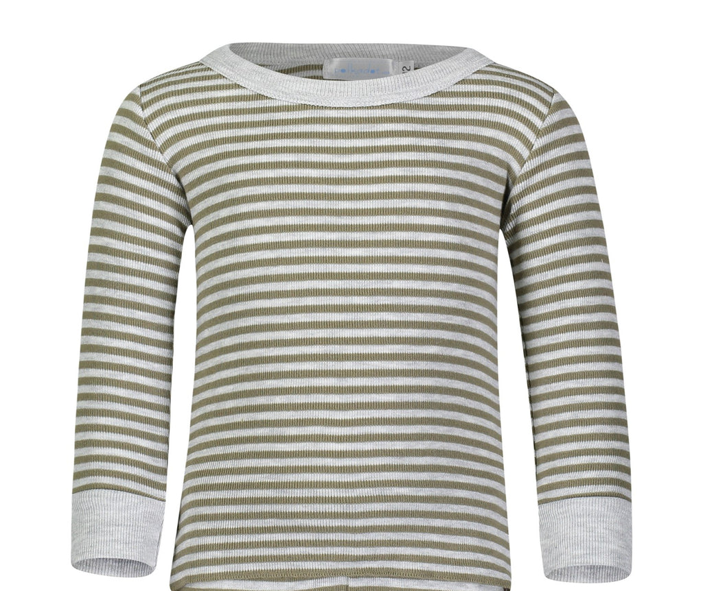 Polkadot BOYS & BABY SET Crew LS & Pant - Loden/Heather Grey Sailor Stripe