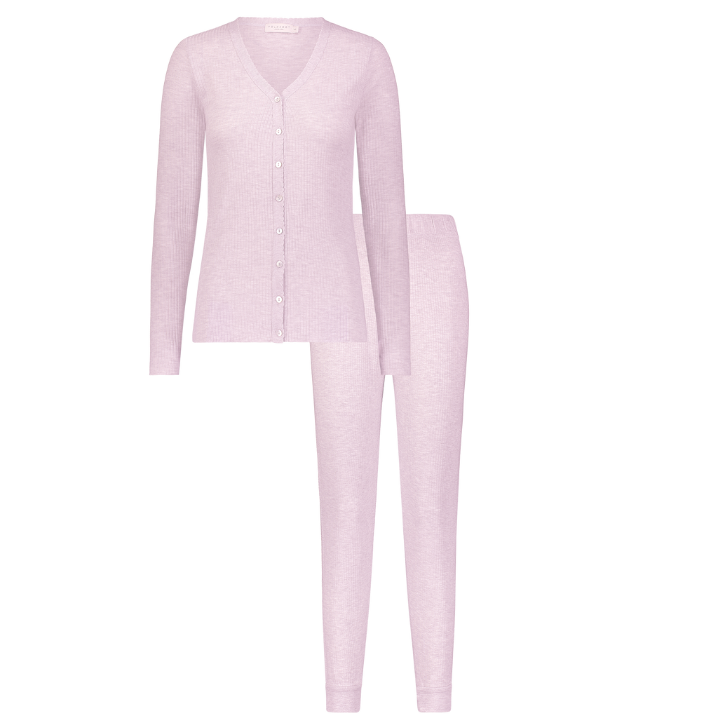 Polkadot JANE SLOUCHY RIB PJ SET - PINK BLUSH