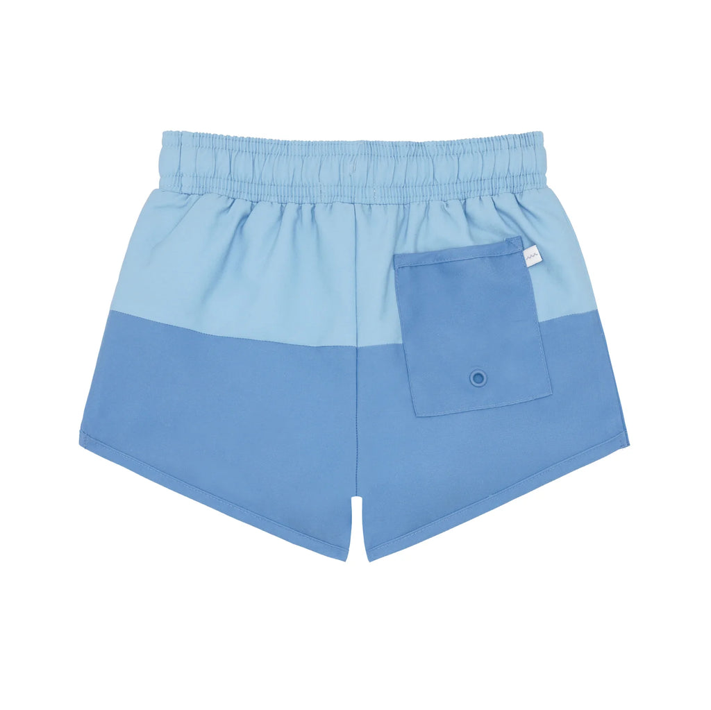 MINNOW~ Boys vista blue colorblock boardie