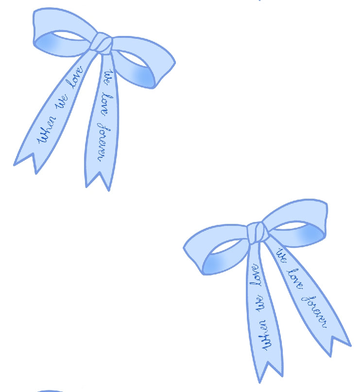 Polkadot GIRLS BABYDOLL GOWN - Blue Forever Love Bow Print