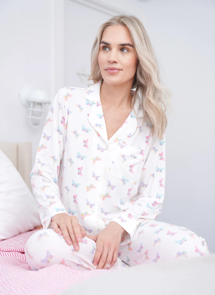 Polkadot CHARLEY Pajama Set - Butterfly Print