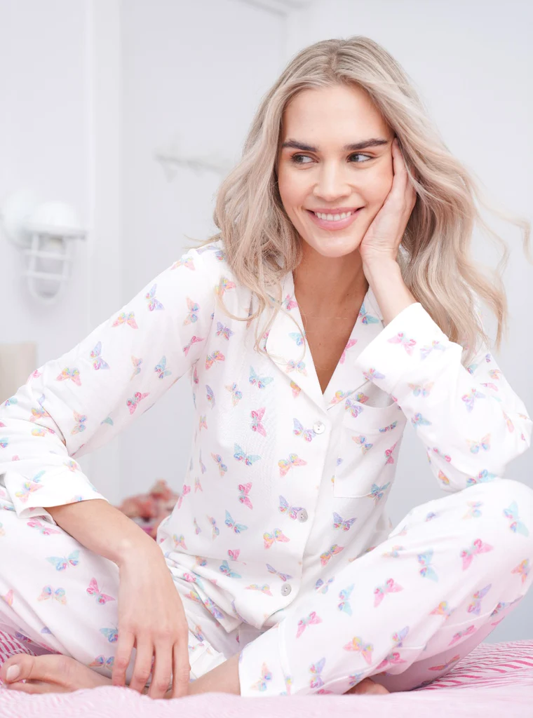 Polkadot CHARLEY Pajama Set - Butterfly Print