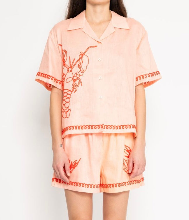 EM ON HOLIDAY~ Embroidered resort shirt