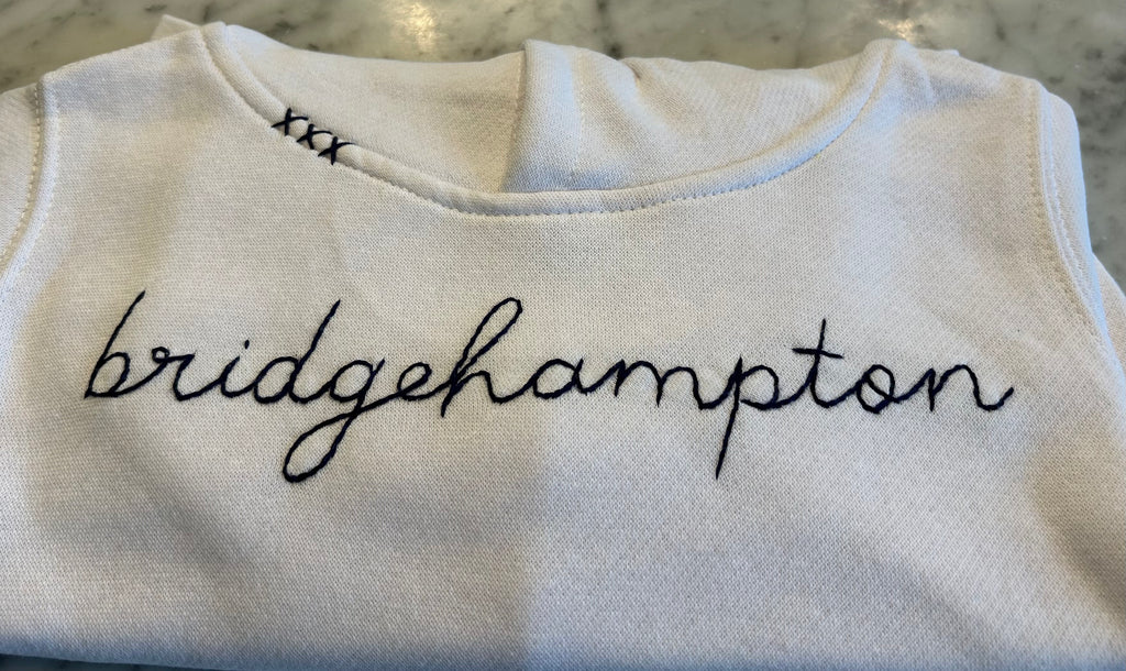 SWEET OLIVE STREET~ white hoodie sweatshirt Bridgehampton