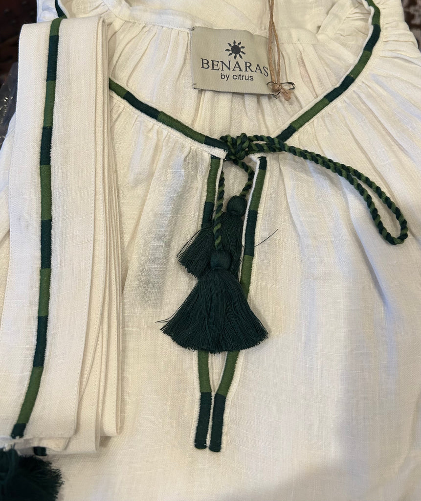 BENARAS~ Natural ivory sealife kaftan 24864